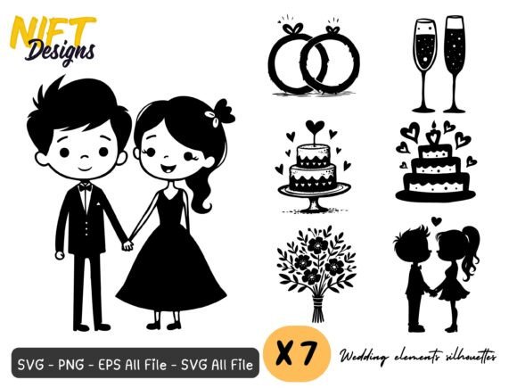 Wedding Elements Silhouettes SVG Review for Real Embroidery Projects